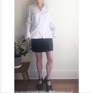 COPY - Lafayette 148 white zip up blouse cotton s…